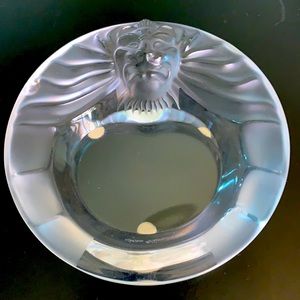 Lalique Crystal LionsHead Dish/Tray - Vintage